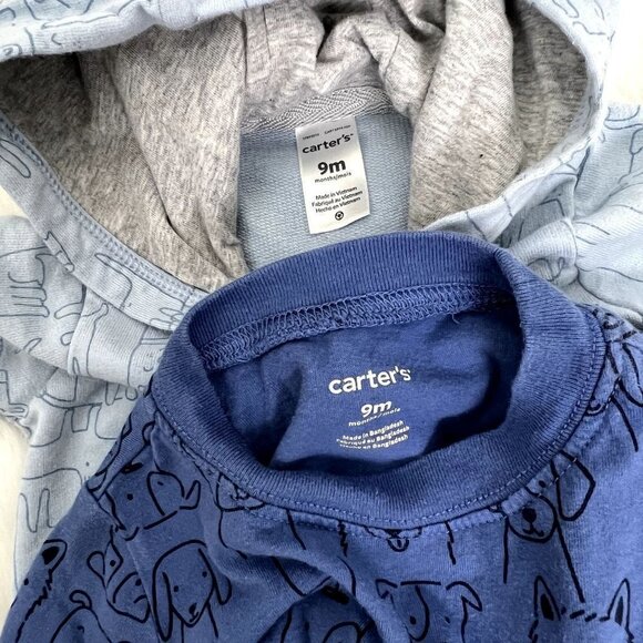 Carter's Baby 9 Months Puppy Dog Jumpsuit Overalls Outfit Bundle Lot - Picture 5 of 9